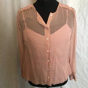 NWT J. Crew Chiffon Blouse Mauve Blush Sz 14